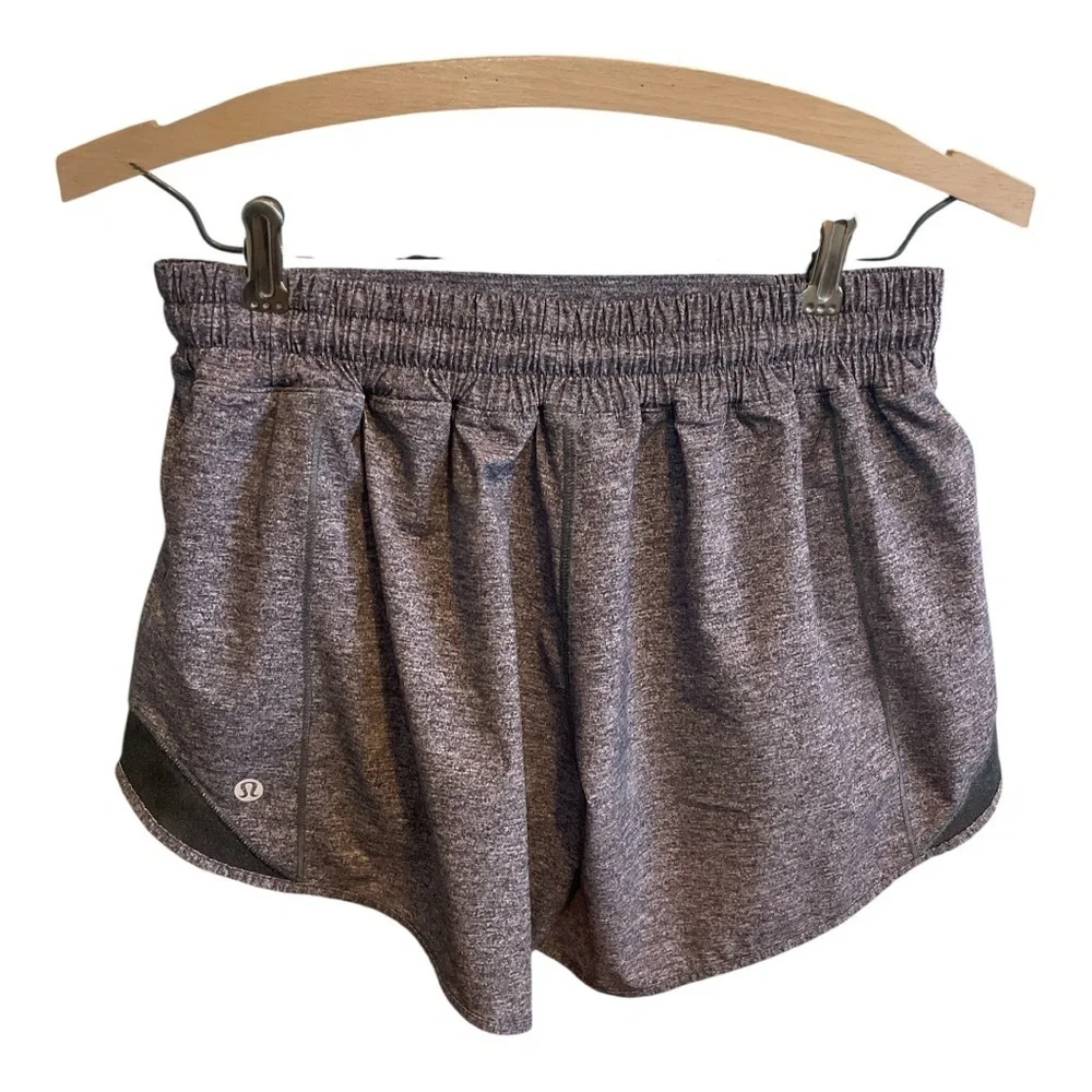 lululemon athletica Hotty Hot 4” Lined Heather Lux Gray Shorts